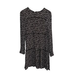 Knox Rose Black‎ Floral Long Sleeve Midi Dress Size X-Small